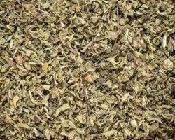 cistus incanus te, också känna till som rockrose hjälper till Stöd immun och matsmältnings systemet, närbild bakgrund av lösa löv foto