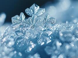 ai genererad närbild av is kristaller formning på en yta foto