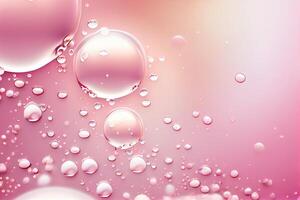 abstrakt droppar av vatten på en Färg rosa söt bakgrund. selektiv fokus. generativ ai foto