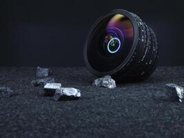 360 grad fisköga kamera lins fångande panorama- visningar foto