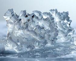 kristallin strukturera av frost på glas foto