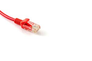 anslutningar av röd nätverk kabel- röd lan kabel- foto