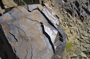 petroglyphs inom de arkeologisk landskap av tamgaly. almaty område, kazakhstan foto