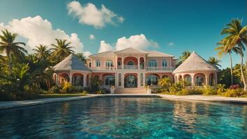 fantastisk bungalow på de Bahamas öar foto