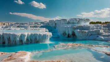 fantastisk pamukkale kaskad foto