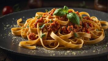 tagliatelle bolognese är utsökt klassisk foto