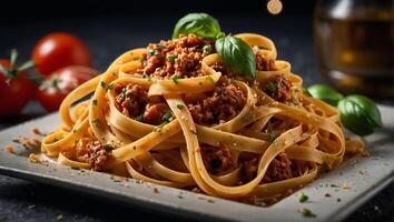 tagliatelle bolognese är utsökt klassisk foto