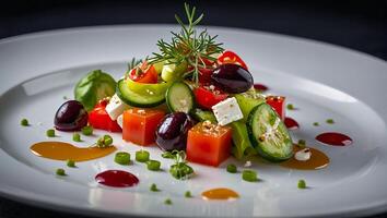 grekisk sallad i en restaurang foto