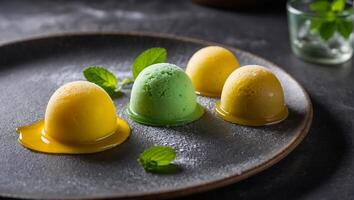 mochi skön is grädde gott foto