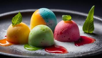 mochi skön is grädde gott foto