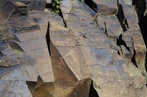 petroglyphs inom de arkeologisk landskap av tamgaly. almaty område, kazakhstan foto