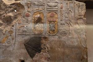 egyptisk målad bas lättnad stänga upp foto