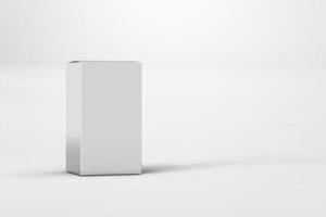 ny design av glänsande vit låda paket isolerade. mall för din design eller konstverk. 3d-rendering. foto