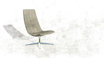 3d tolkning vardagsrum stol kontor på skiss foto