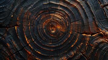 detaljerad textur av ett gammal trä- yta, highlighting naturlig mönster foto