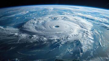 enorm orkan sett från Plats över jord foto