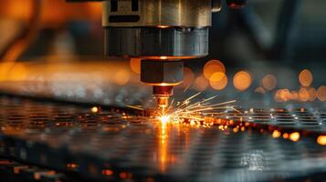 cnc laser skärande av metall, modern industriell teknologi foto