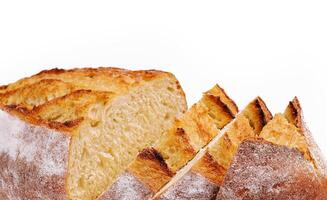 skivat bröd isolerad på vit bakgrund foto