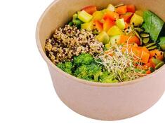 färsk vegan quinoa sallad skål foto