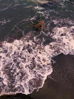 hav Vinka surfa med vit skum. havsbild. reser Vinka foto