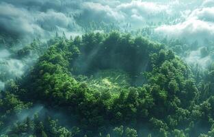 skog i de form av cirkel foto