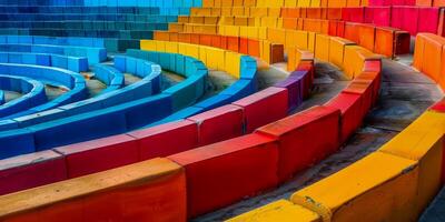 vibrerande flerfärgad stadion sittplatser abstrakt foto