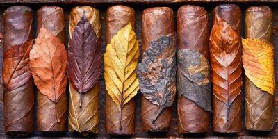 tobak löv urval för kvalitet cigarrer foto