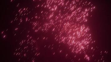 rosa röd natt fyrverkeri ljus pärlar och skinande festival explosion, glittrande rörelse av himmel brand foto