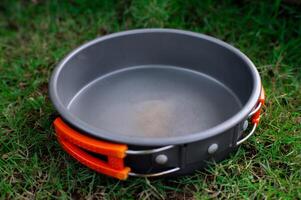 små pott, bärbar, enkel matlagning verktyg för camping foto