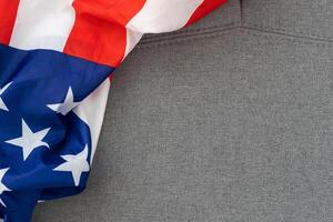 årgång amerikan flagga på en svarta tavlan med Plats för text foto