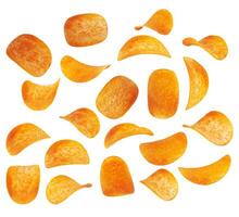 potatis pommes frites på vit foto