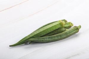 grön mogen gott okra tropisk vegetabiliska foto