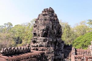 bayon tempel i kambodja, ansikten av okänd gudar foto