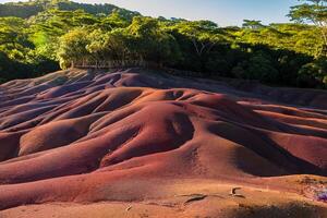 de mest känd turist plats av mauritius - jord av sju färger foto