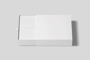 realistisk glidning gåva låda illustration för mockup. 3d framställa. foto