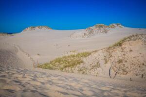 rör på sig sanddyner parkera nära baltic hav i leba, polen foto