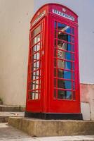 röd telefon låda på gibraltar foto