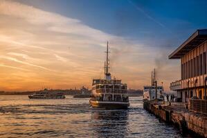 klassisk passagerare färjor, ett av de symboler av istanbul foto