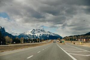 trans-kanada motorväg i banff nationell parkera, som visar de vilda djur och växter korsning planskild foto