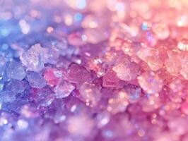 flerfärgad hav salt kristaller för spa behandlingar i de badrum. extrem närbild. estetisk makro Foto