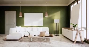 skåp i modern zen-stil för tomma rum, minimalistisk design. 3d-rendering foto