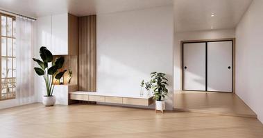 skåp trä design på moderna rum japanese.3d rendering foto