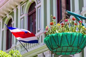 costa rica, färgrik san jose gator i historisk stad Centrum. karibiska kryssning semester foto