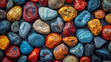 olika samling av färgrik stenar och stenar foto