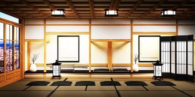 rumsdesign i japansk stil. 3d-rendering foto