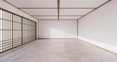inomhus tomt rum i japansk stil. 3d-rendering foto