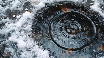 textur av en snötäckt trottoar reflekterande de snabb och cirkulär gester av de dervisher spinning foto