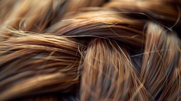 strängar av hår är vävd tillsammans tycka om en delikat gobeläng skapande en fantastisk visuell textur. foto