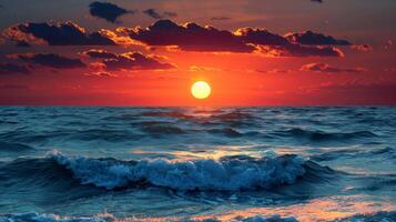 en solnedgång över de hav symboliserar de slutet av en kapitel i de självläkande resa och de början av en ny ett foto