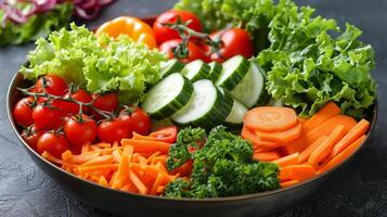 skål fylld med olika typer av grönsaker foto